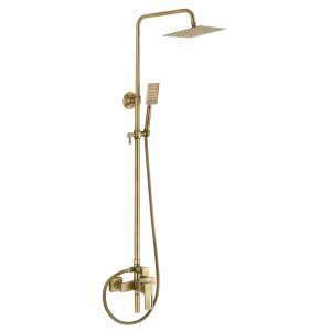 TRENDY'S shower column, antique bronze, with three functions, shower head, hand shower, bathtub faucet - Shower set