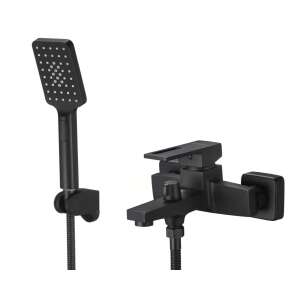 TRENDY'S matt fekete falra szerelhető kádcsaptelep zuhanyfejjel - Trendy S Csaptelep
