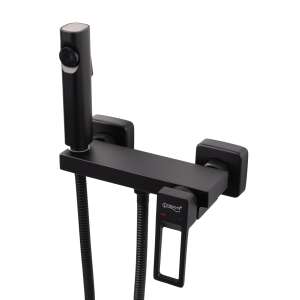 TRENDY'S fekete téglalap alakú zuhanykészlet kézi zuhanyfejjel és tömlővel - Trendy S Csaptelep