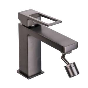 TRENDY'S bidé csaptelep, téglalap alakú, szürke, egykaros, modern kialakítású, levegőztetővel, pultra szerelhető - Trendy S Csaptelep