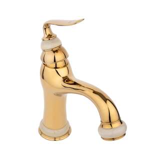 TRENDY'S Mosdó Csaptelep, antik jade-arany, arany fürdőszobai mosdókagyló csaptelep jáde díszítéssel - Trendy S Csaptelep