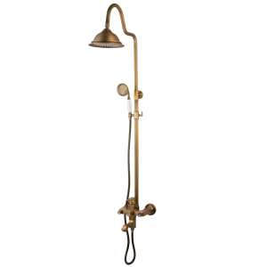 TRENDY'S shower column, antique bronze, 3 functions, shower head, hand shower, bathtub faucet - Shower set