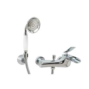 TRENDY S NS-1C kádcsaptelep, falra szerelhető, vízesés funkció, fényes króm, zuhanyfejjel és tömlővel - Trendy S Csaptelep