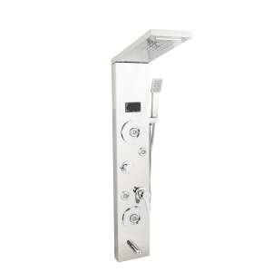 TRENDY'S Shower Panel with Hydromassage, Stainless Steel, 5 Digital Functions, LED, Chrome - Shower set