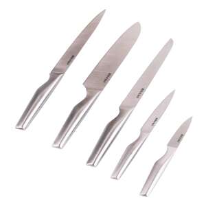 Set cuțite RAWI 5 piese, cuțite din oțel inoxidabil, cuțite de bucătărie, cuțit de bucătar, cuțit de pâine, cuțit utilitar, cuțit de decojit, cuțit de feliat - Cuțite