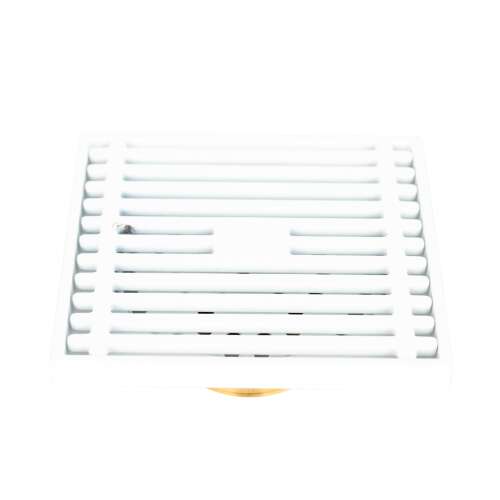 TRENDY S 10x10 cm white floor drain with odor trap