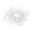 TRENDY S 10x10 cm white floor drain with odor trap, dimensions