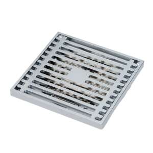 Scurgere de podea TRENDY S, 10 x 10 cm, finisaj cromat - Rigole