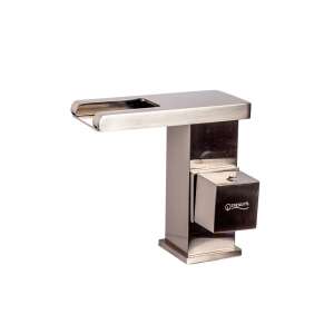 TRENDY S Vízesés típusú fürdőszobai mosogató csaptelep, szatén rozsdamentes acél, LED-es, modern design - Trendy S Csaptelep