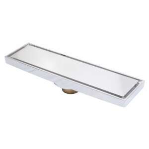 TRENDY’S floor drain, chrome polished, 30 X 8 cm, 40 mm outlet, odor-proof - Drain