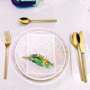 TRENDY’S 24-piece gold stainless steel cutlery set for 6 people - Serving