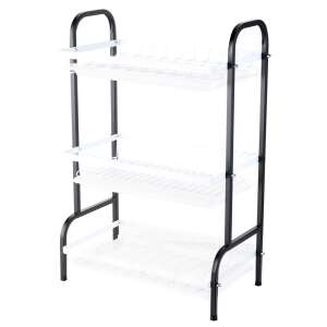 TRENDY'S 3 szintes edénytartó állvány, fekete-fehér, 61 x 23,5 x 42 cm - Edényszárító