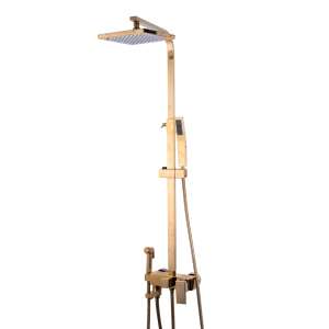 TRENDY S gold shower column with four functions, including a bidet function - Shower set