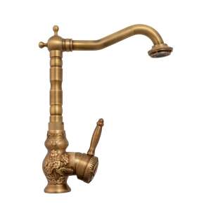 TRENDY S konyhai csaptelep, antik réz, virágmintával - Trendy S Csaptelep