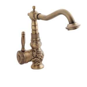 TRENDY S antik bronz mosdócsaptelep, közepes magasságú, díszítéssel - Trendy S Csaptelep