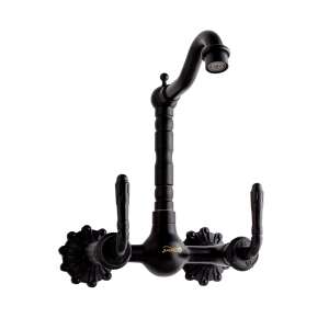 TRENDY'S falra szerelhető konyhai csaptelep, fekete, díszes fogantyúkkal - Trendy S Csaptelep