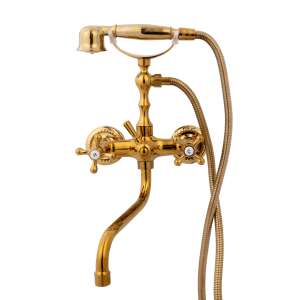 Trendy's arany falra szerelhető kádcsaptelep zuhanyfejjel és tömlővel - Trendy S Csaptelep
