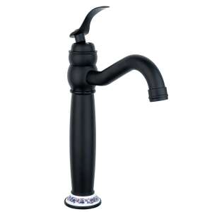 TRENDY'S mosogató csaptelep, matt fekete, kerámia hímzéssel, pultra szerelhető - Trendy S Csaptelep