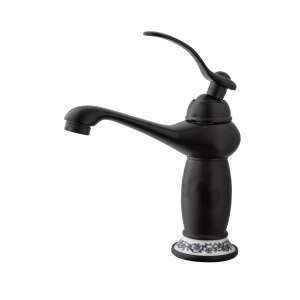 TRENDY'S matt fekete mosogató csaptelep kerámia díszítéssel - Trendy S Csaptelep