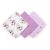 BabyOno bamboo muslin squares, 3-pack, purple tones, rocking horse print