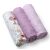Rolled BabyOno bamboo muslin squares, purple color variations, 3-pack