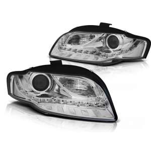 Faruri LED cromate Audi A4 B7 2004-2008, pereche - Lumini auto