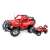 Red Technic off-road warrior remote control car, 531 pieces, with a smaller version of the car