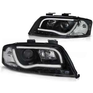 Audi A6 1997-2001 Fekete LED Projektor Fényszórók - Autólámpa