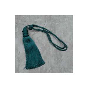 Sötét türkiz függönyelkötő bojttal, Eurofirany Daga - Függönyelkötő