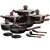 Berlinger Haus Ebony Rosewood 15 piece cookware set, black pots and pans with rosewood handles