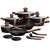 Berlinger Haus Ebony Rosewood 15 piece cookware set, black pots and pans with rosewood handles