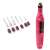 Elektrische Mini-Nagelfräsmaschine mit Aufsätzen, rosa Nagelfräser
