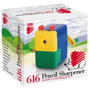 ICO 616 ceruzahegyező, kék, sárga, zöld, asztali hegyező - ICO