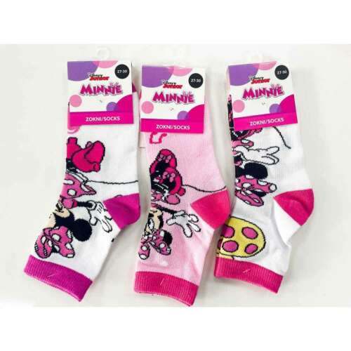 3 pár Disney Minnie Egér zokni lányoknak, 31-34-es méretben