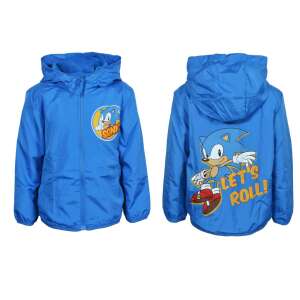 Sonic the Hedgehog Kinderjacke in Blau mit Kapuze, Vorder- und Rückansicht, mit Sonic-Charakterdruck - Sonic