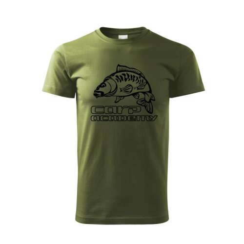 Zöld Carp Academy póló ponty hal logóval