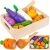 Kruzzel wooden cutting vegetables and fruits play set with crate