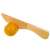 Wooden toy knife with a yellow toy pepper