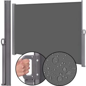 Springos retractable privacy screen, waterproof fabric and handle collage - Privacy Screen