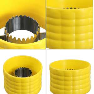 Sárga kukorica hámozó közeli képe rozsdamentes acél pengékkel - Hámozó