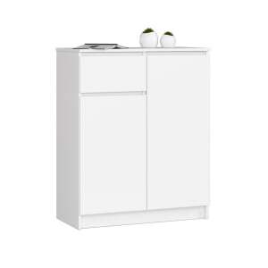 Akord - Fehér Komód K80 2D 1SZ CLP - 80x99x40 cm - 1 Fiók, 2 Ajtó, 4 Polc, Laminált Lap, ABS Él, Összeszerelhető Bútor
