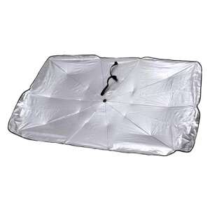 Car sunshade umbrella, 130x60cm, silver, protects from sun, heat, and UV rays - Windshield Cover
