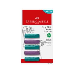 Sada gumových uzáverov Faber-Castell Grip 2001, 5 kusov, fialová a modrá - Gumy