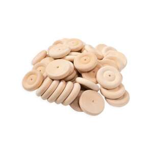 50 Roți din lemn de 50 mm pentru artizanat și jucării - Inscripții din lemn & elemente decorative
