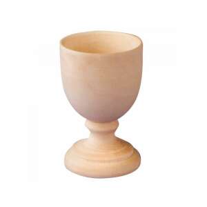 Suport de ouă din lemn natural PlayBox, diametru 42 mm, înălțime 65 mm, perfect pentru decorațiuni de Paște, vopsirea ouălor și artizanat - Inscripții din lemn & elemente decorative