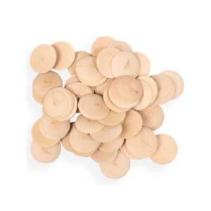 50er Pack mit 60 mm Holz Kreisen, Naturholz, Bastelbedarf, DIY, Holz Handwerk, Holz Kreise, Holzscheiben, Holz Knöpfe, Holz Verzierungen - Holzbeschriftungen & Dekoelemente