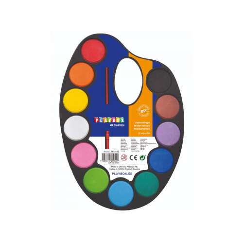 Playbox of Sweden 12 színű akvarell paletta ecsettel