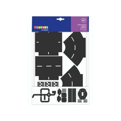 PlayBox of Sweden Road Stickers, 12 sheets of road stickers for kids to create their own city or town