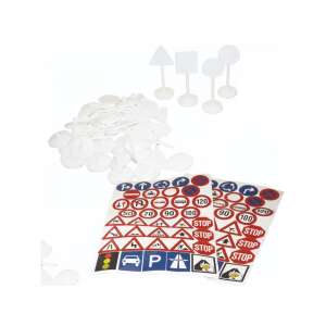PlayBox: Road Signs with Stickers, 24 signs and 76 stickers, traffic signs for kids, road sign set, traffic signs set, playset, toy road signs, kids road signs, traffic signs for play, traffic signs for model building, road signs for model building - Playbox