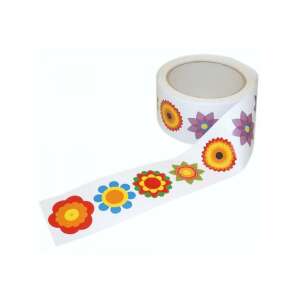 450 db-os színes virág matricák tekercsben, tökéletes scrapbookoláshoz, díszítéshez és kézműveskedéshez - Playbox